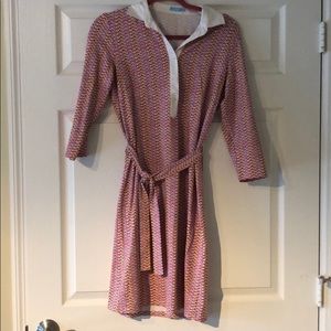 J. MCLaughlin NWOT dress; sz S; pink/orange/blue